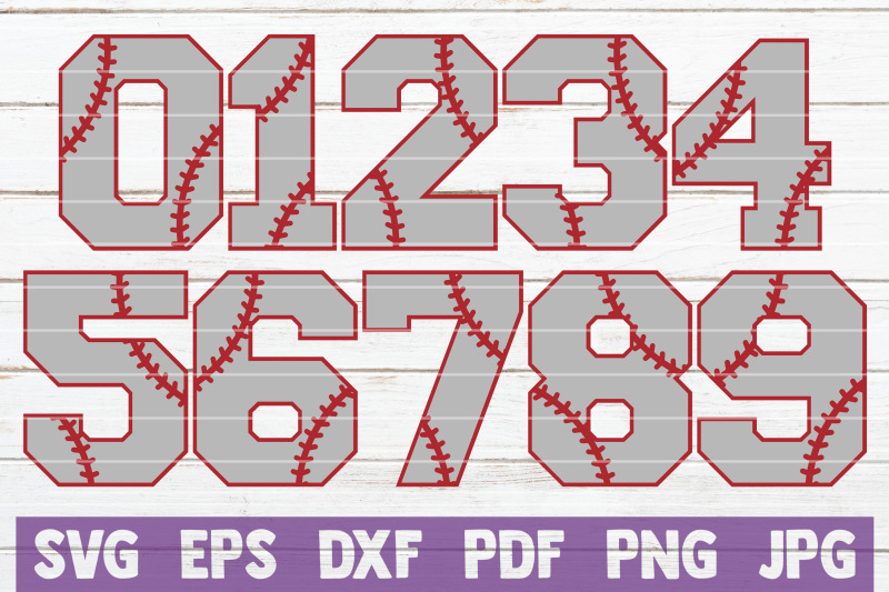 Baseball Numbers SVG Cut File By MintyMarshmallows