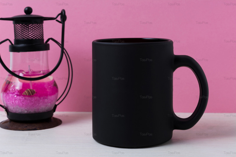 coffee-mug-mockup-with-black-metal-candle-lantern