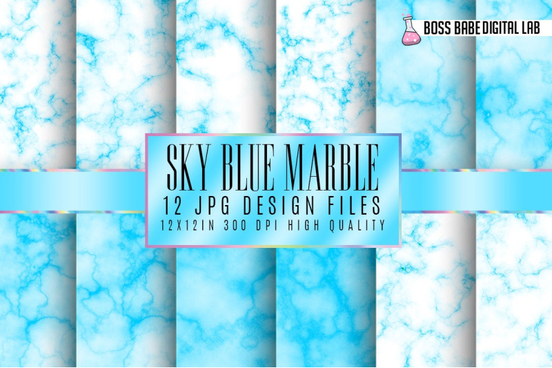 sky-blue-marble-digital-paper