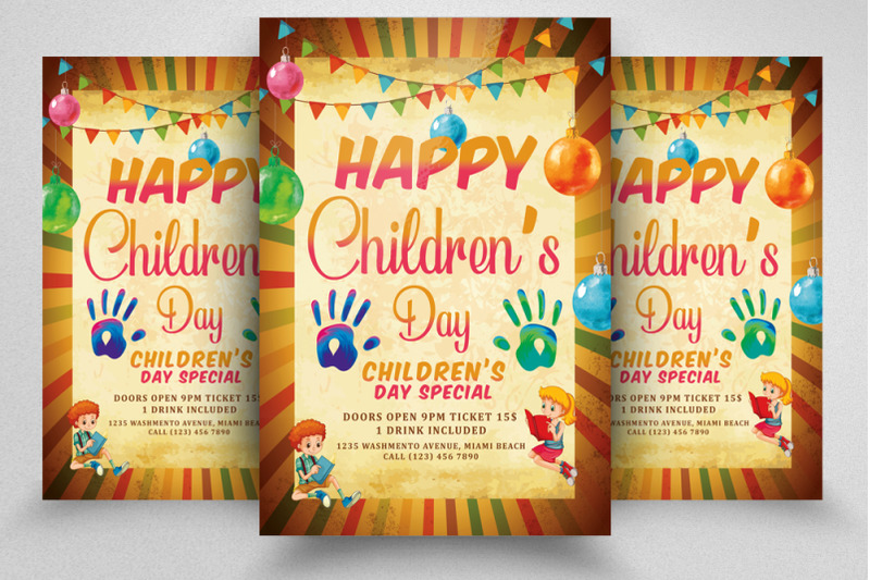 happy-children-day-flyer-template