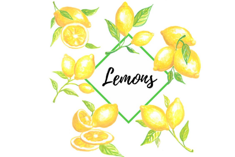 hand-painted-watercolor-lemons
