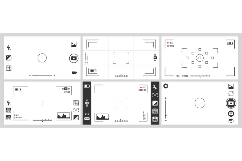 photo-camera-viewfinders-photography-ui-zoom-adjustment-focus-frame