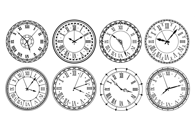 vintage-clock-face-retro-clocks-watchface-with-roman-numerals-ornate