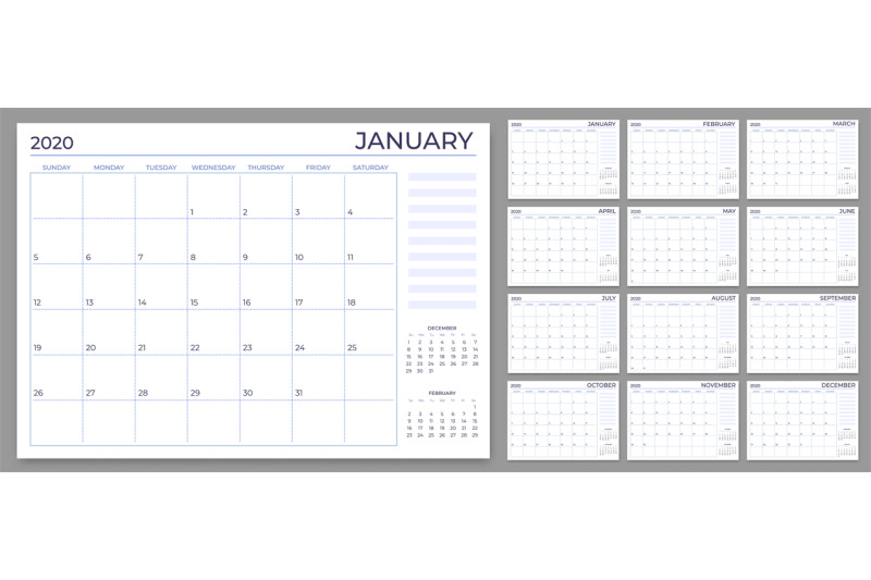 monthly-planner-template-year-calendar-notes-grid-2020-planners-shee