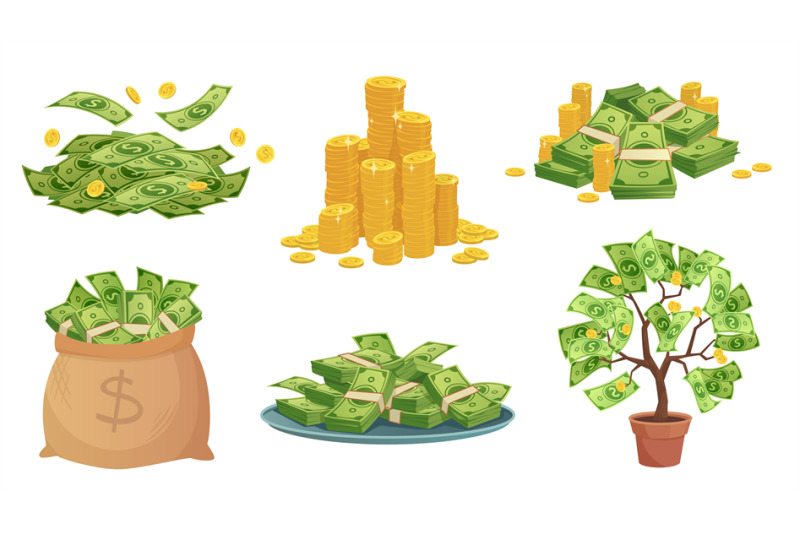 cartoon-cash-green-dollar-banknotes-pile-rich-gold-coins-and-pay-ca