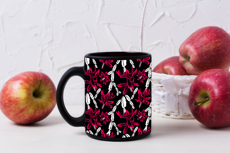 black-coffee-mug-mockup-with-apples-in-white-basket