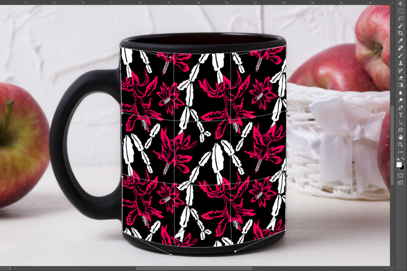 black-coffee-mug-mockup-with-apples-in-white-basket