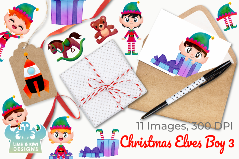 christmas-elves-boys-3-watercolor-clipart-instant-download