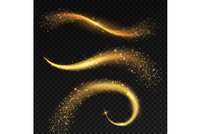 golden-light-tails-magic-fairy-stardust-with-yellow-sparkles-christm