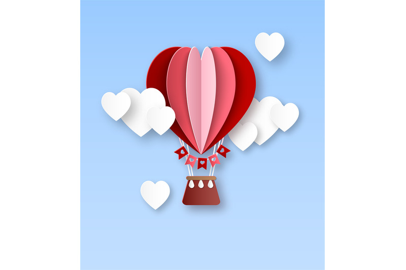 heart-air-balloon-paper-cut-hot-air-balloon-with-white-clouds-in-hear