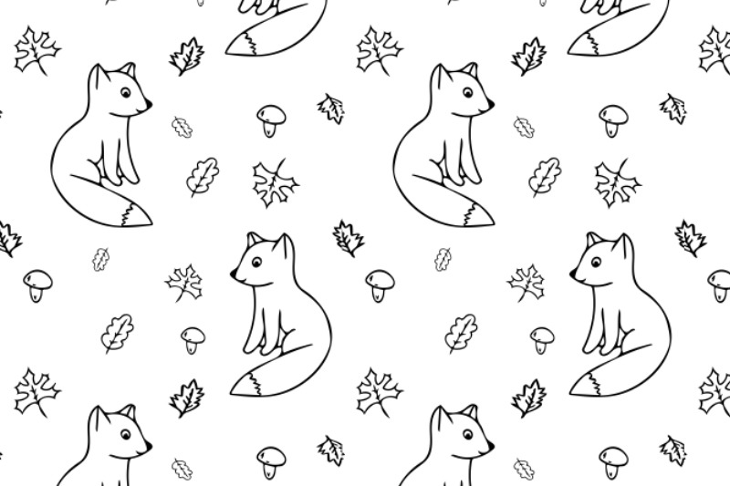 cute-foxes-seamless-pattern-in-doodle-style