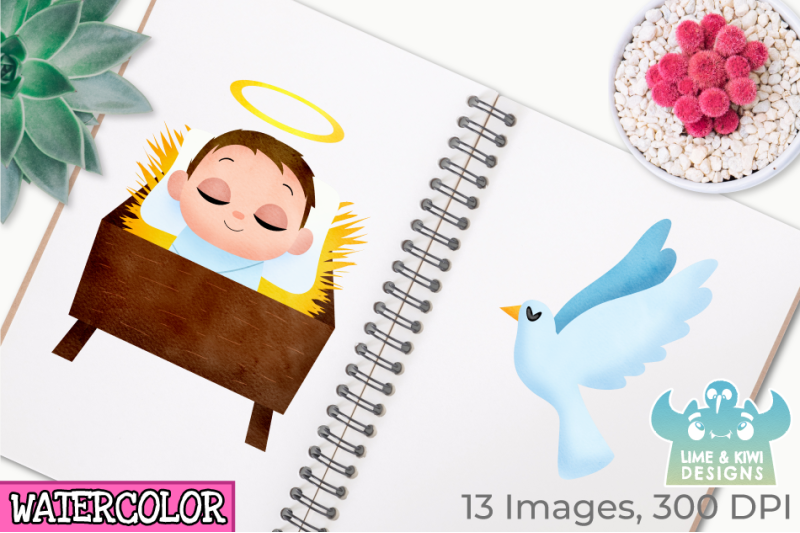 christmas-nativity-watercolor-clipart-instant-download