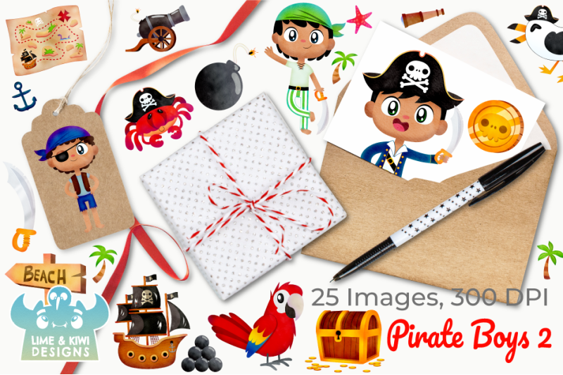 pirate-boys-2-watercolor-clipart-instant-download