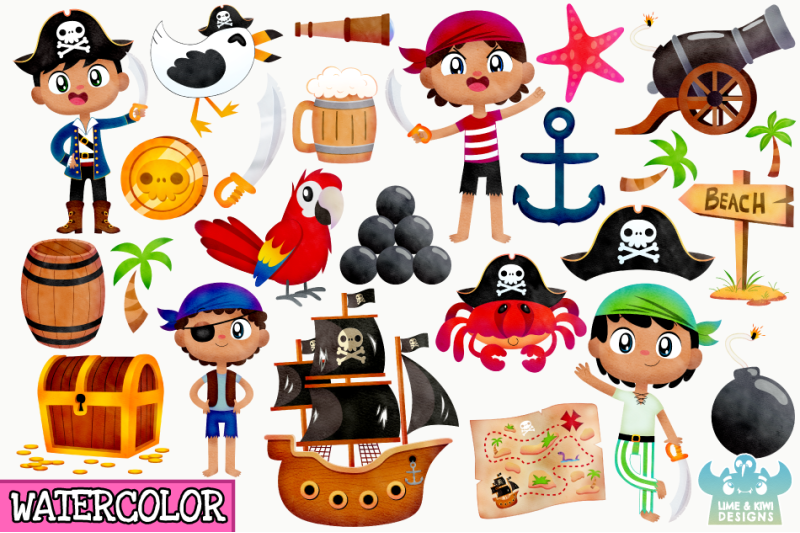 pirate-boys-2-watercolor-clipart-instant-download