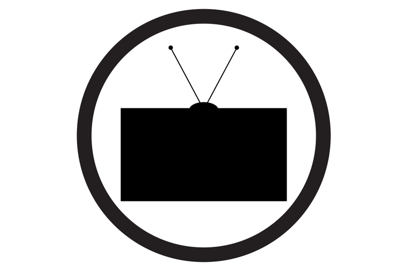 Tv icon black white vector By 09910190 | TheHungryJPEG.com