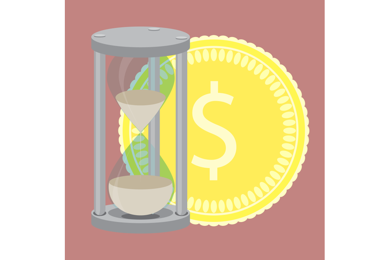 time-is-money-hourglass-with-golden-coin-vector