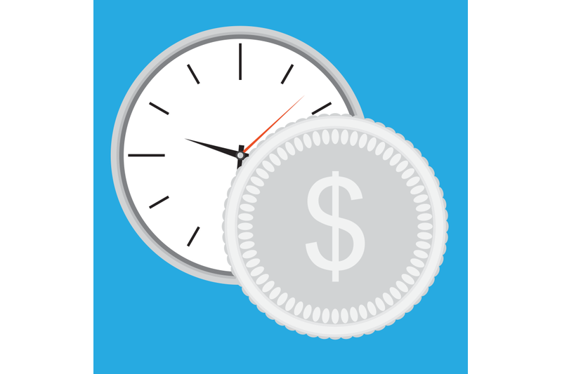 time-is-money-clock-with-silver-coin