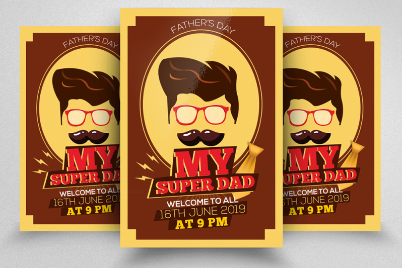 super-dad-039-s-day-flyer-template