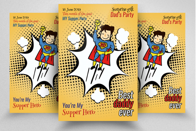 super-dad-039-s-day-flyer-template