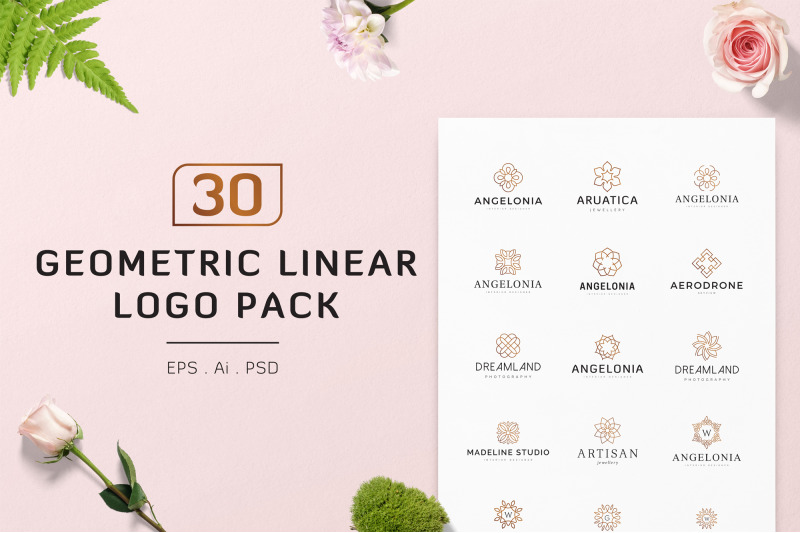 30-geometric-linear-logo-pack