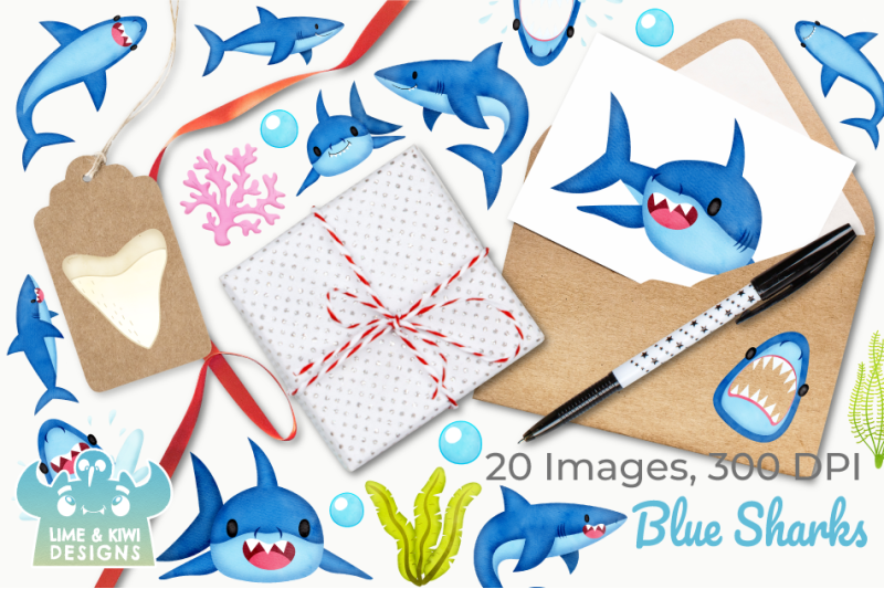 blue-sharks-watercolor-clipart-instant-download-vector-art