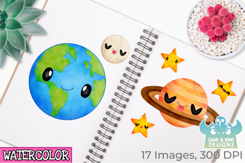 solar-system-planets-1-watercolor-clipart-instant-download