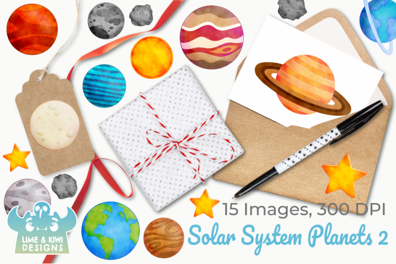 solar-system-planets-2-watercolor-clipart-instant-download