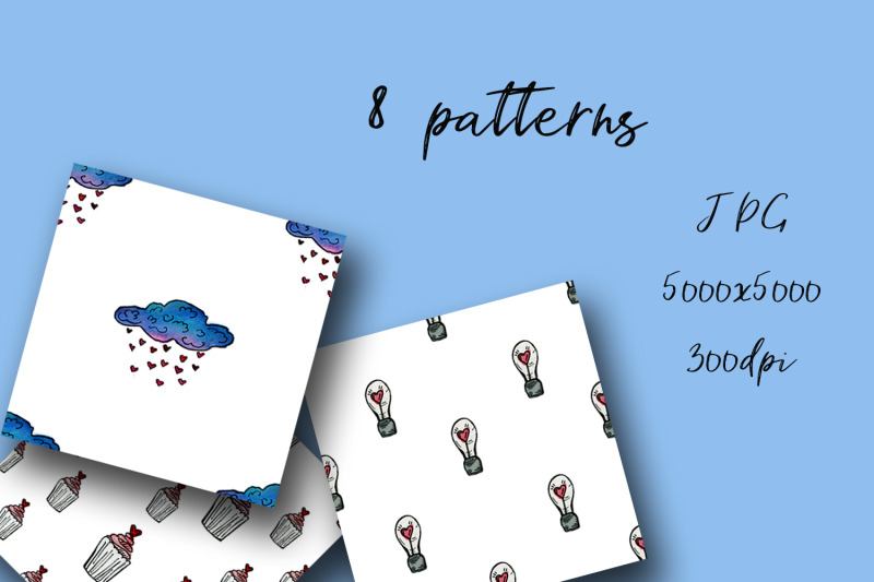 watercolor-set-for-valentines-day-patterns-and-illustrations