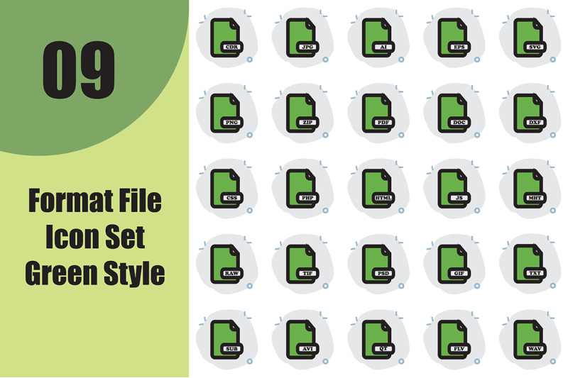 format-file-icon-set-green-style