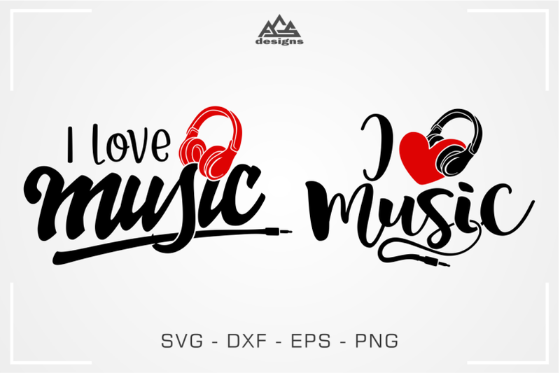 i-love-music-headphone-svg-design