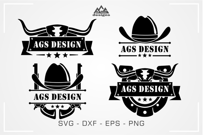 texas-longhorn-cowboy-split-frame-ribbon-svg-design