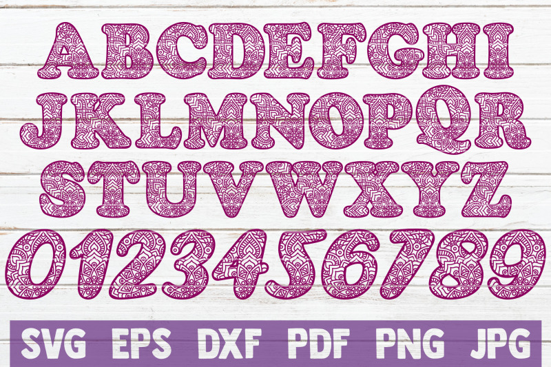 Mandala Alphabet SVG Cut File By MintyMarshmallows | TheHungryJPEG