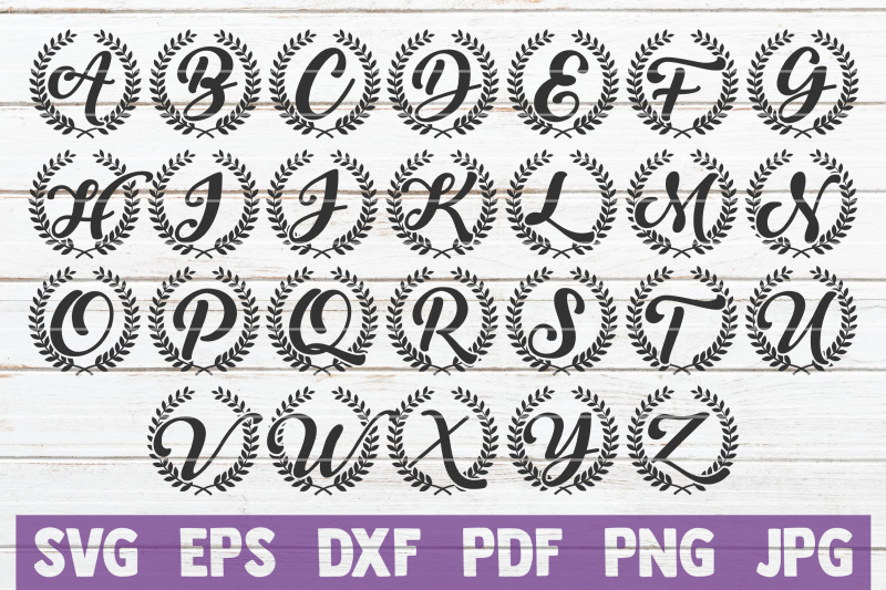 laurel-alphabet-svg-cut-file