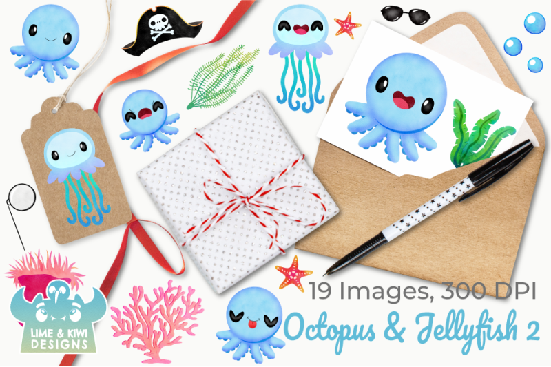 octopus-amp-jellyfish-2-watercolor-clipart-instant-download
