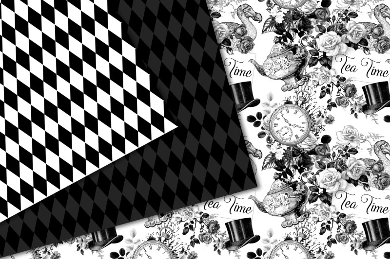 black-and-white-alice-in-wonderland-graphics