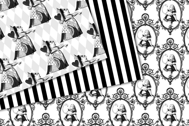 Download Black and White Alice in Wonderland Graphics By Digital ...