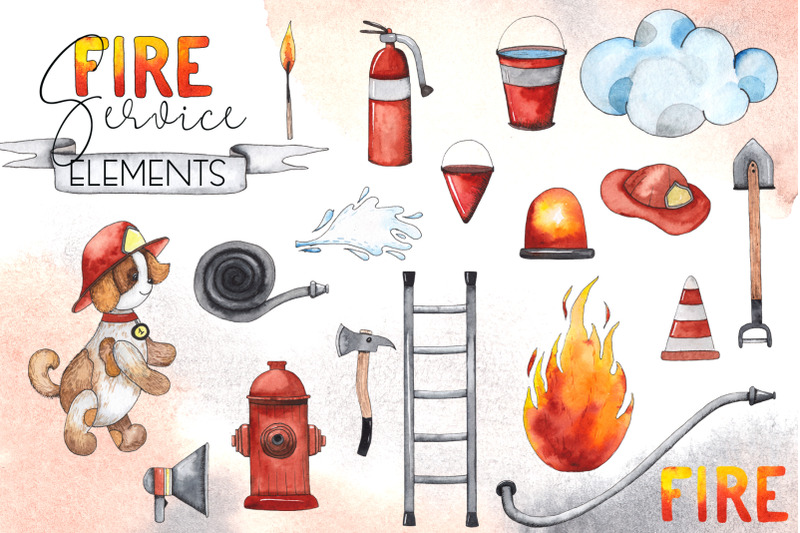 fire-service-watercolor-clipart