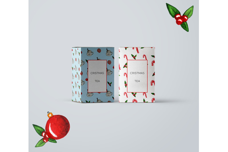 watercolor-set-with-cristmas-pattern