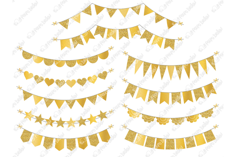 gold-glitter-bunting-banner-clipart