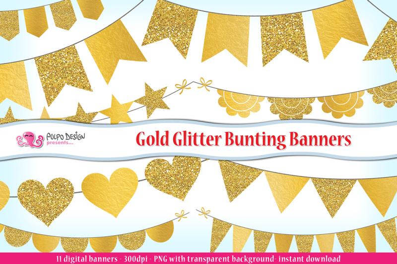 gold-glitter-bunting-banner-clipart