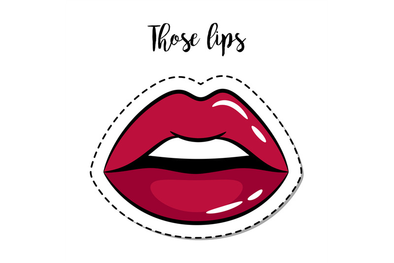 fashion-patch-element-lips-with-quote