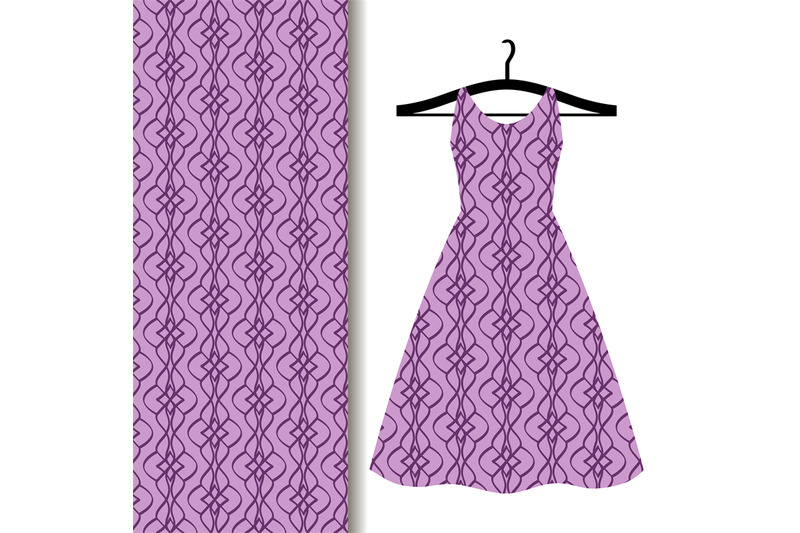 dress-fabric-with-purple-geometric-pattern