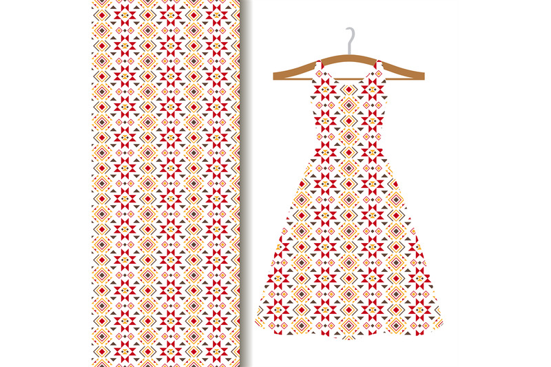women-dress-fabric-with-red-mosaic