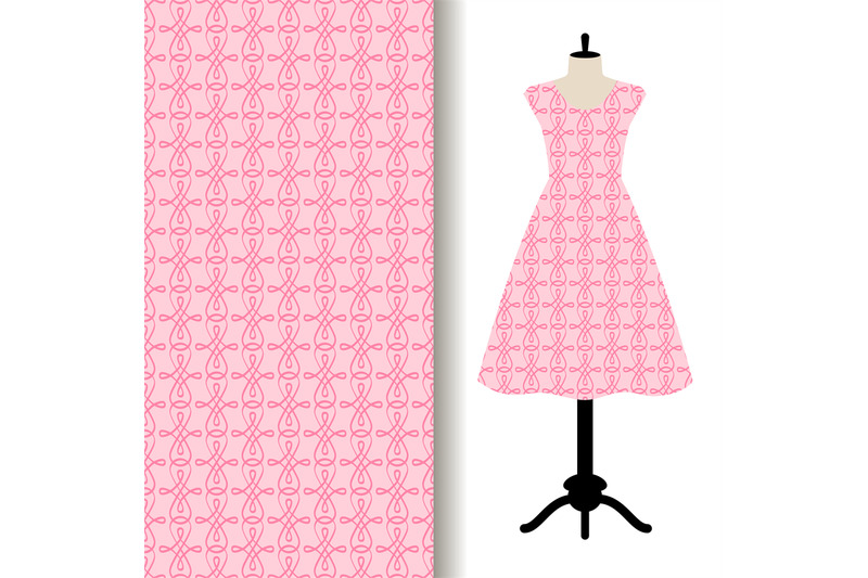 women-dress-fabric-with-pink-pattern