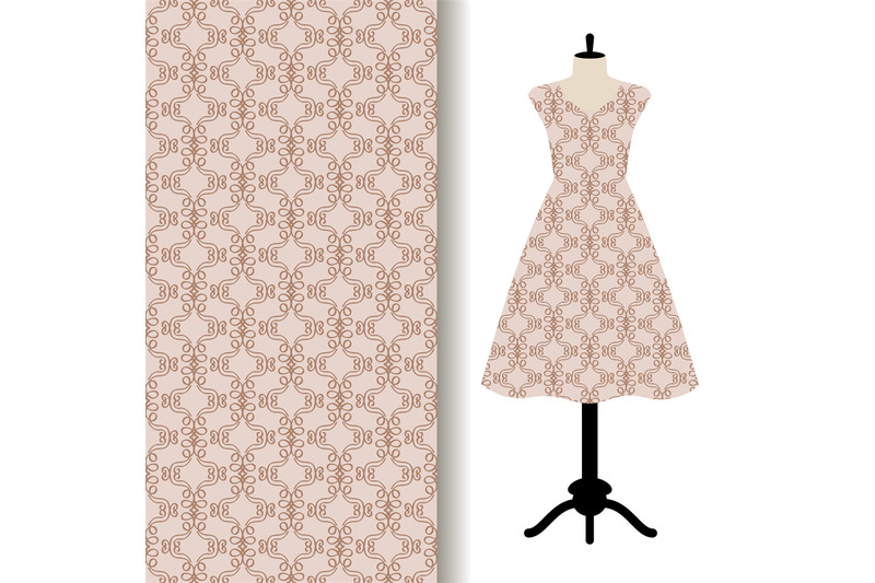 women-dress-fabric-with-grey-pattern