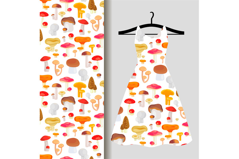 women-dress-fabric-pattern-with-mushrooms