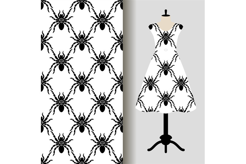 womens-dress-fabric-pattern-with-spiders