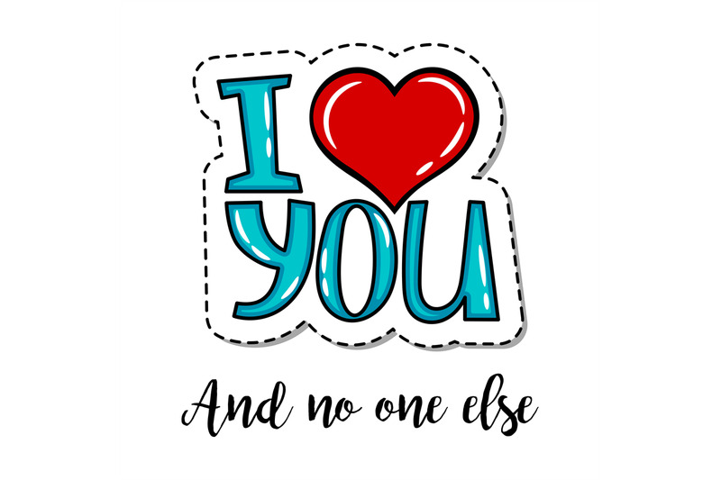 patch-element-i-love-you-lettering