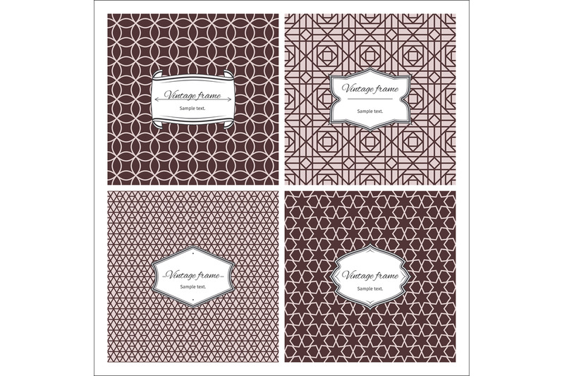 sepia-color-seamless-patterns-with-frames