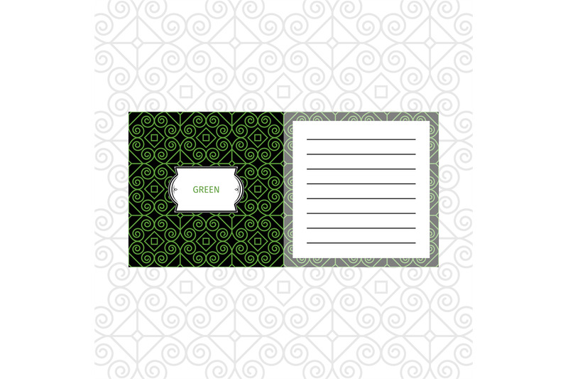 notepad-design-with-green-geometric-pattern